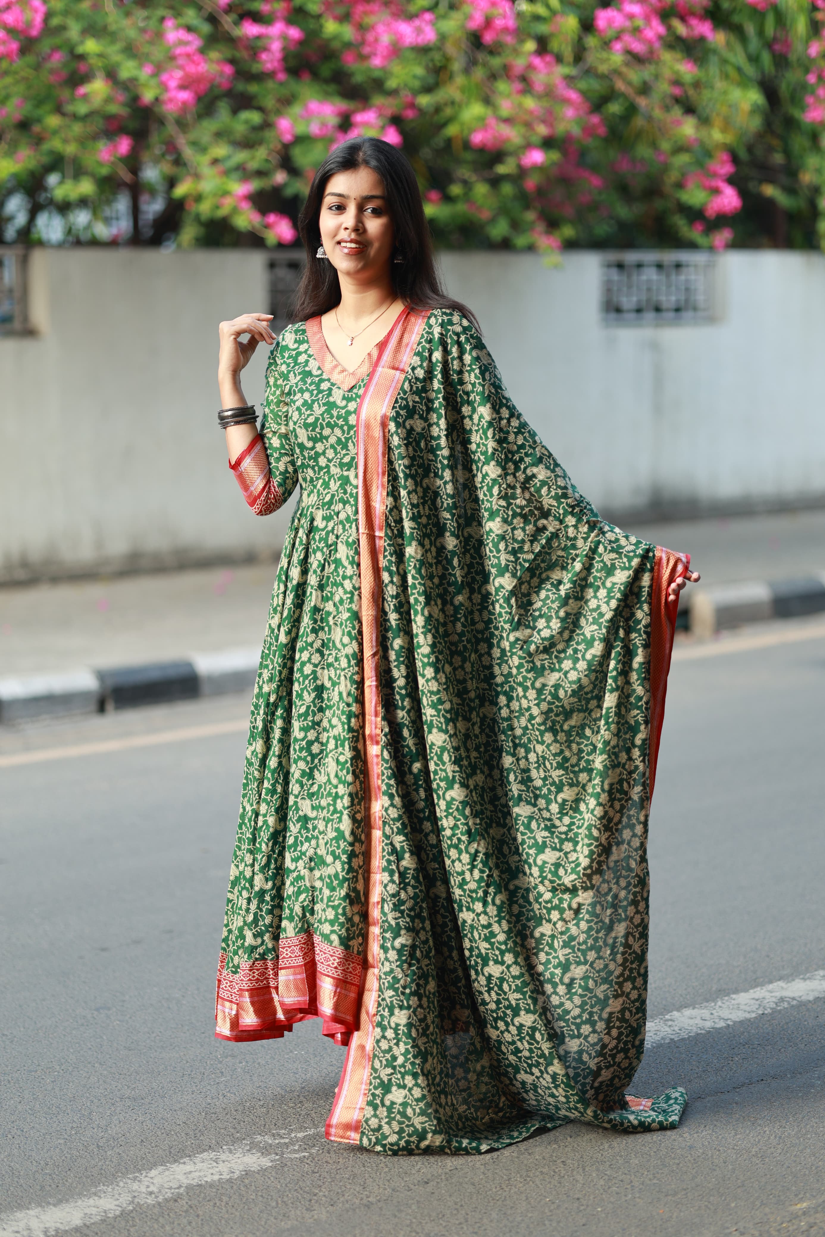 Mythili - Pure Mulmul cotton Anarkali