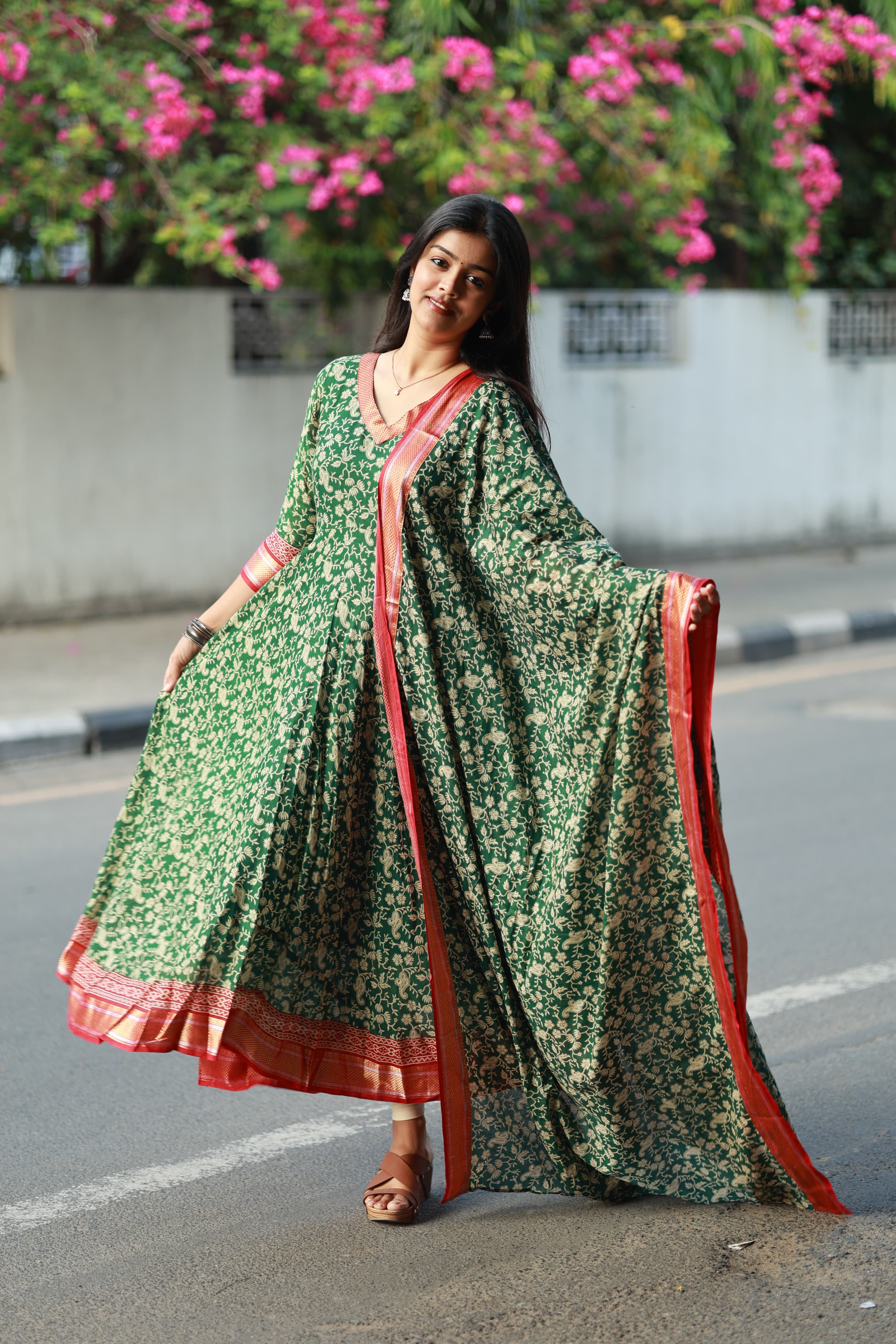 Mythili - Pure Mulmul cotton Anarkali
