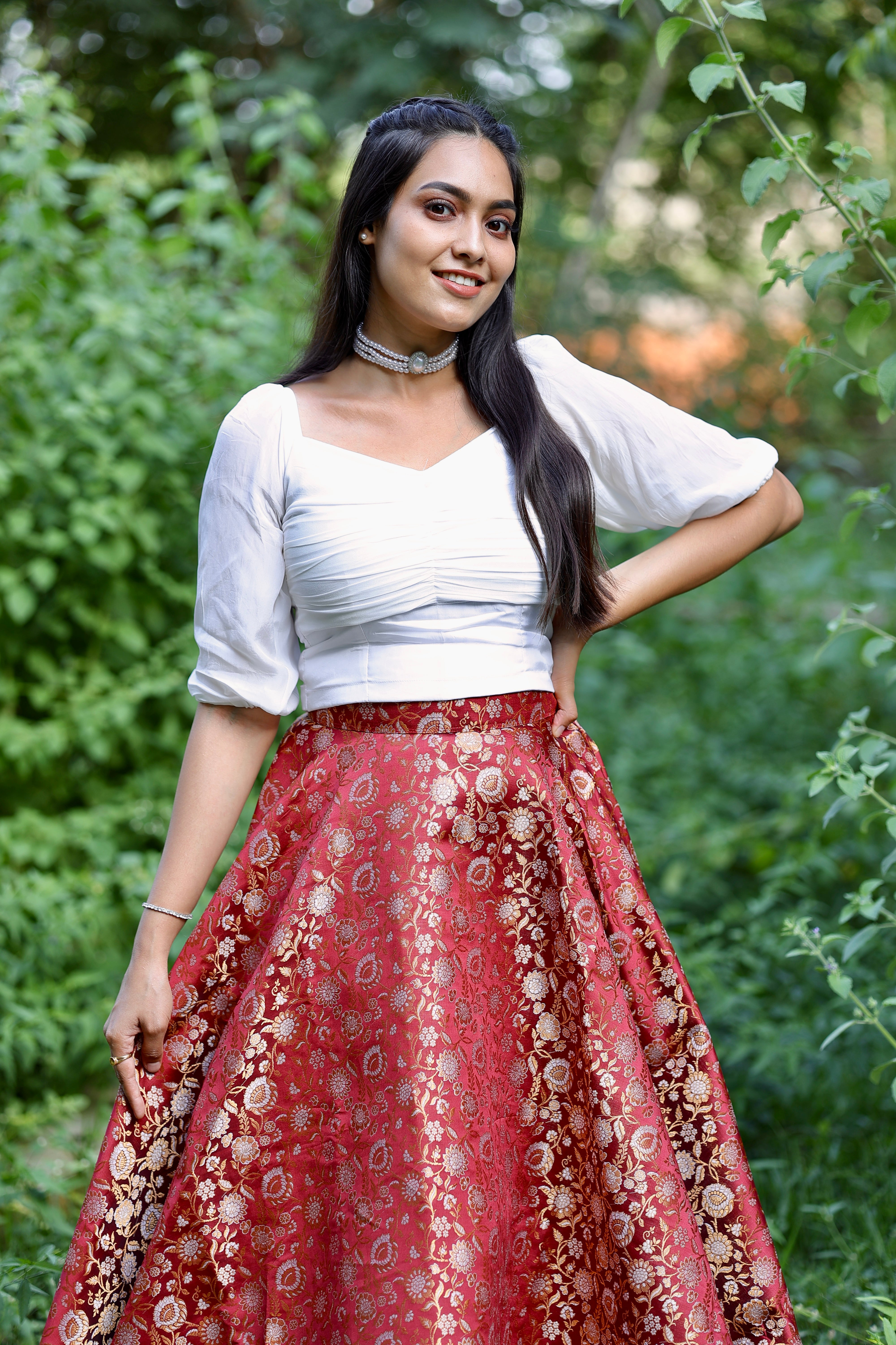 Ira - Premium Banaras skirt with top