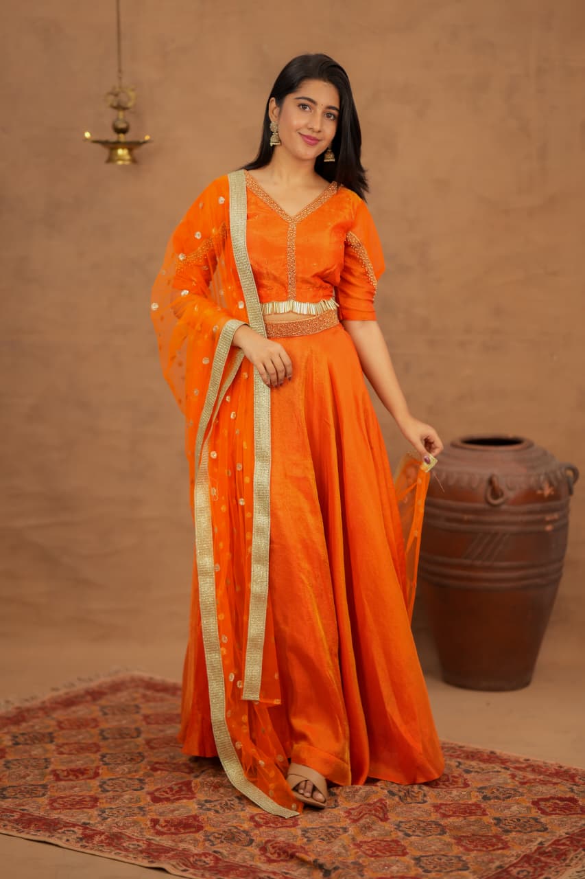 Nakshatra - Premium Designer Tissue Lehanga