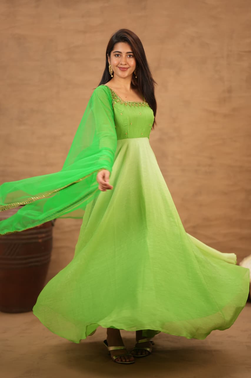 Thivya - Premium Designer ombre Anarkali