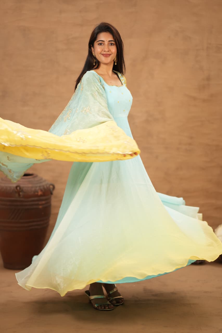 Anvika Series - PREMIUM Fendi Silk Anarkali