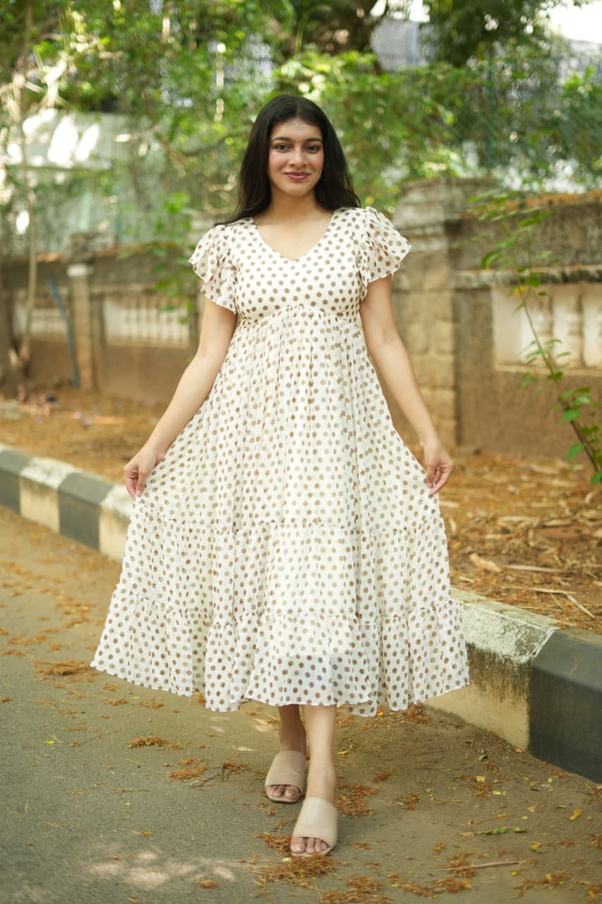 Dheema - Pure georgette bandhini dress