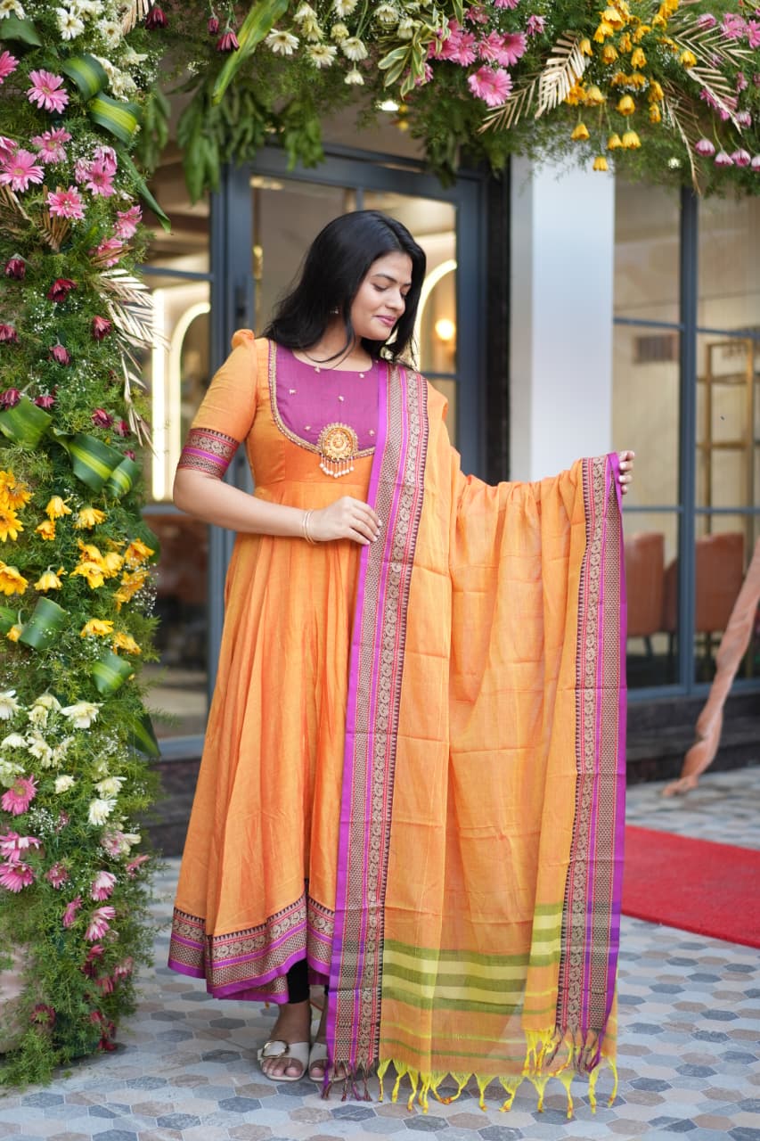 Janaki - Premium Handloom Cotton Anarkali