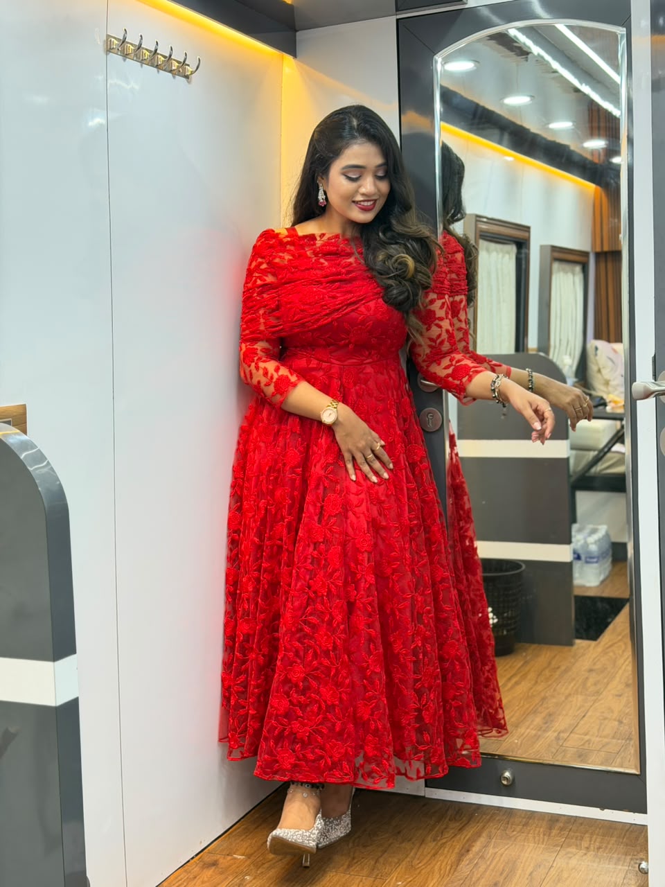 Valenteena - Premium Embroidery Net Dress