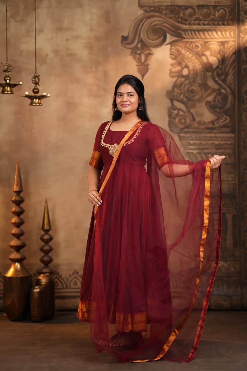 Agalya - Premium Narayanapet Handloom Anarkali