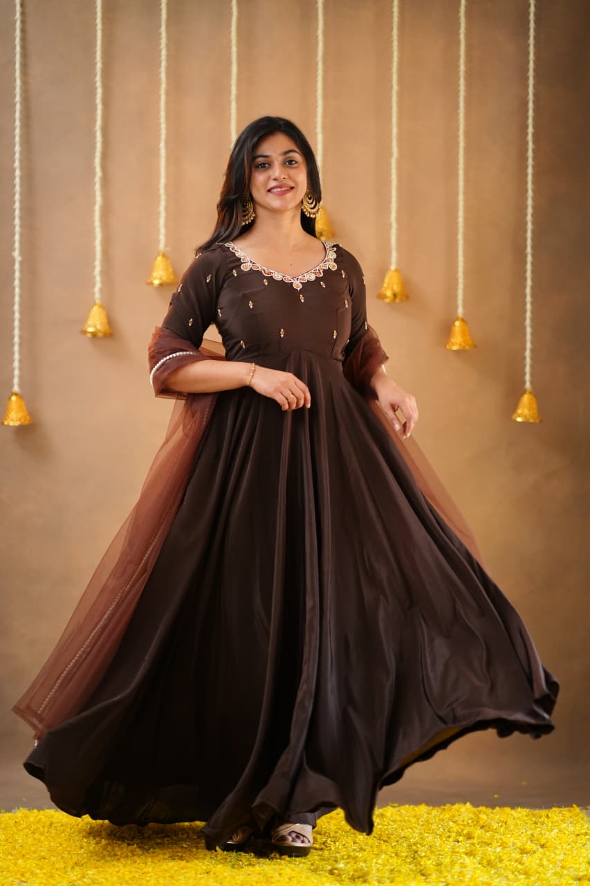Krithanya - Premium Crape Designer Anarkali
