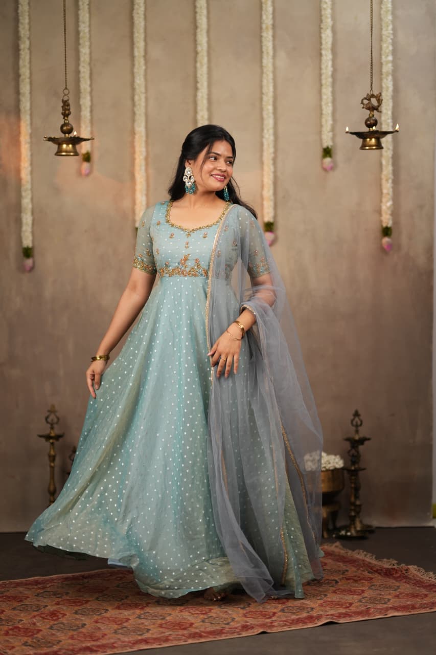 Chandra - Premium Butti Designer Anarkali