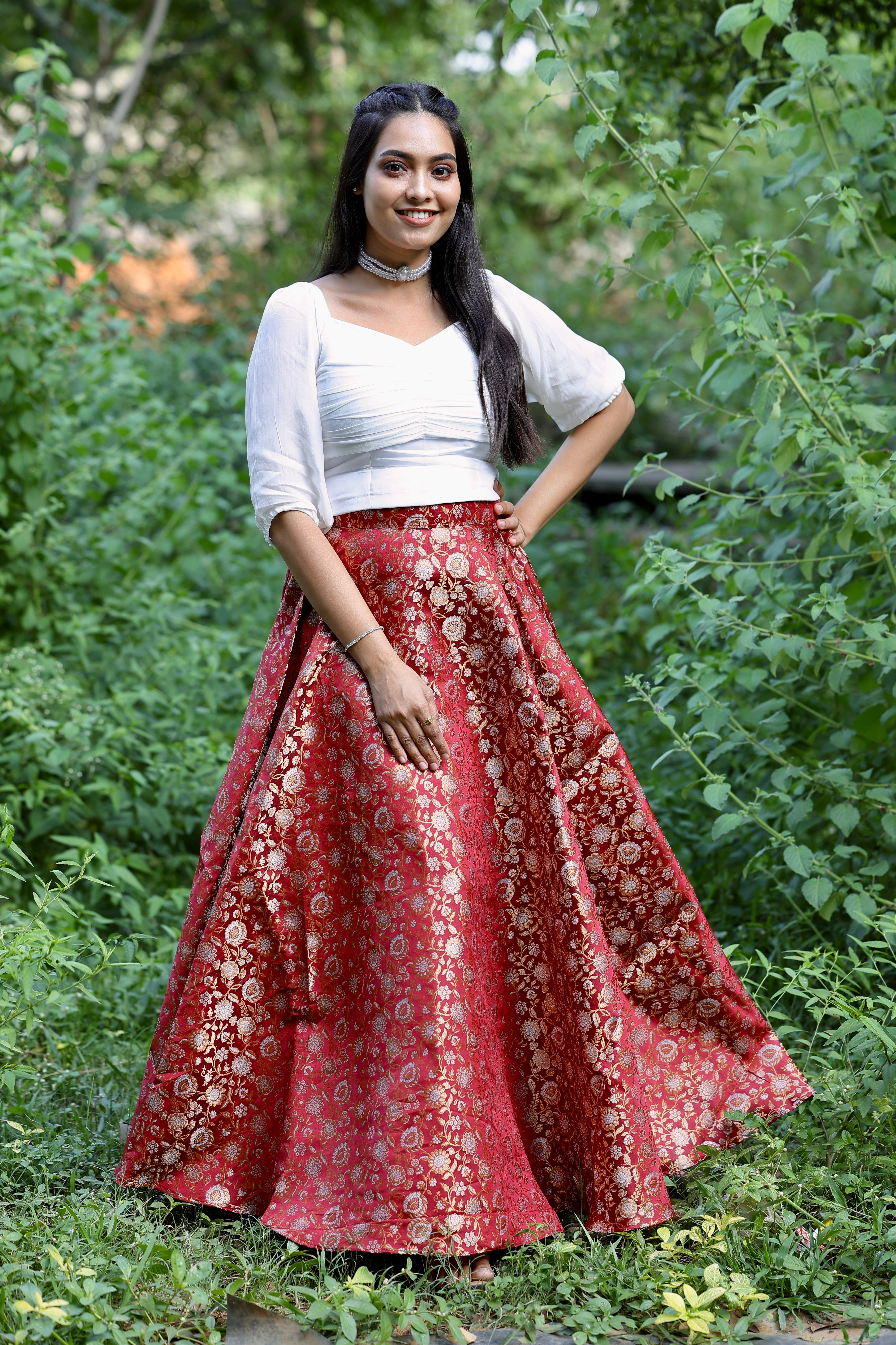 Ira - Premium Banaras skirt with top