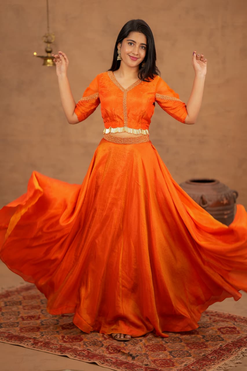 Nakshatra - Premium Designer Tissue Lehanga
