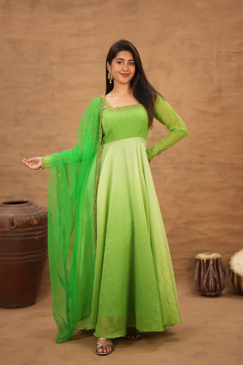 Thivya - Premium Designer ombre Anarkali