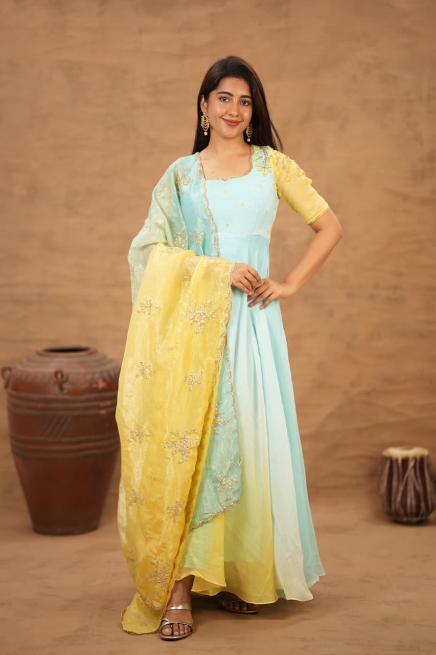 Anvika Series - PREMIUM Fendi Silk Anarkali