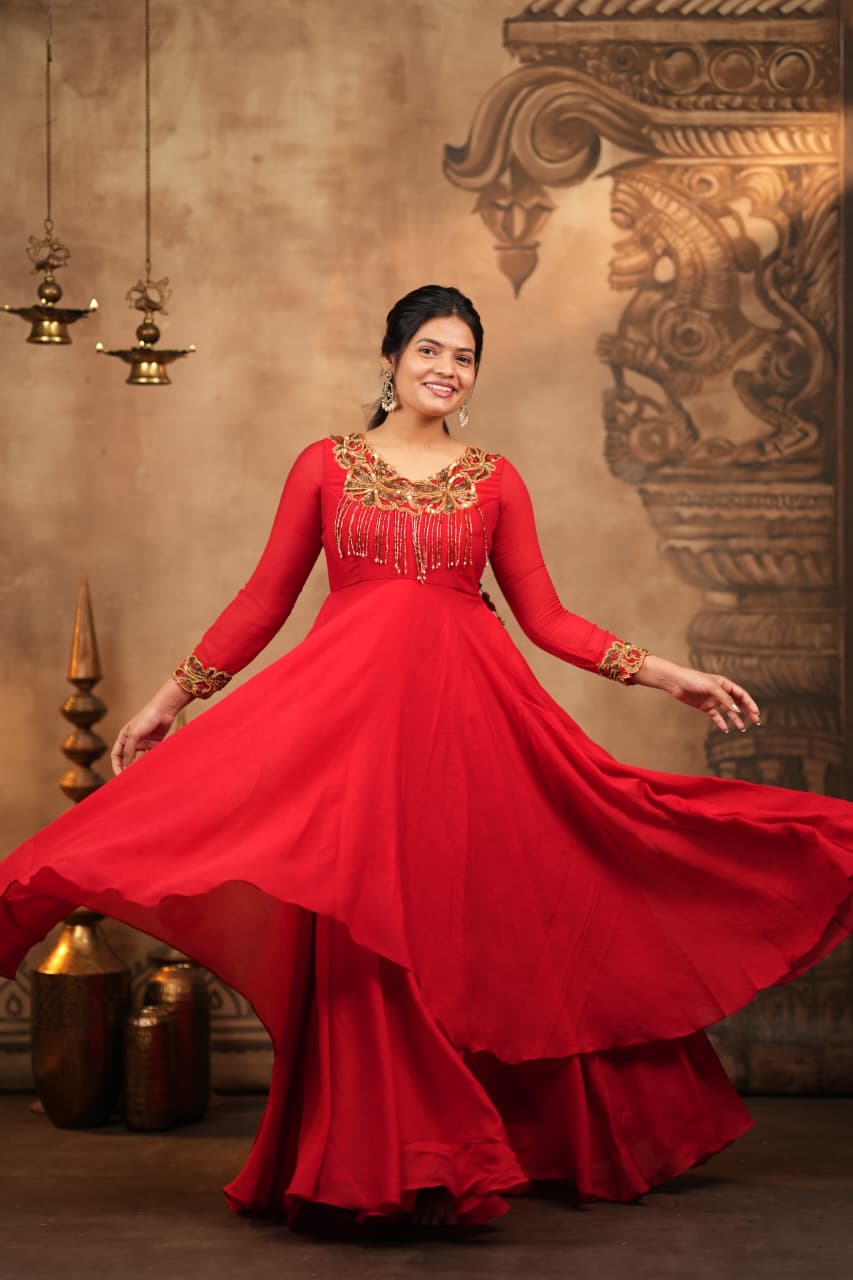 Varshini - Premium Fendy Crush Designer Anarkali