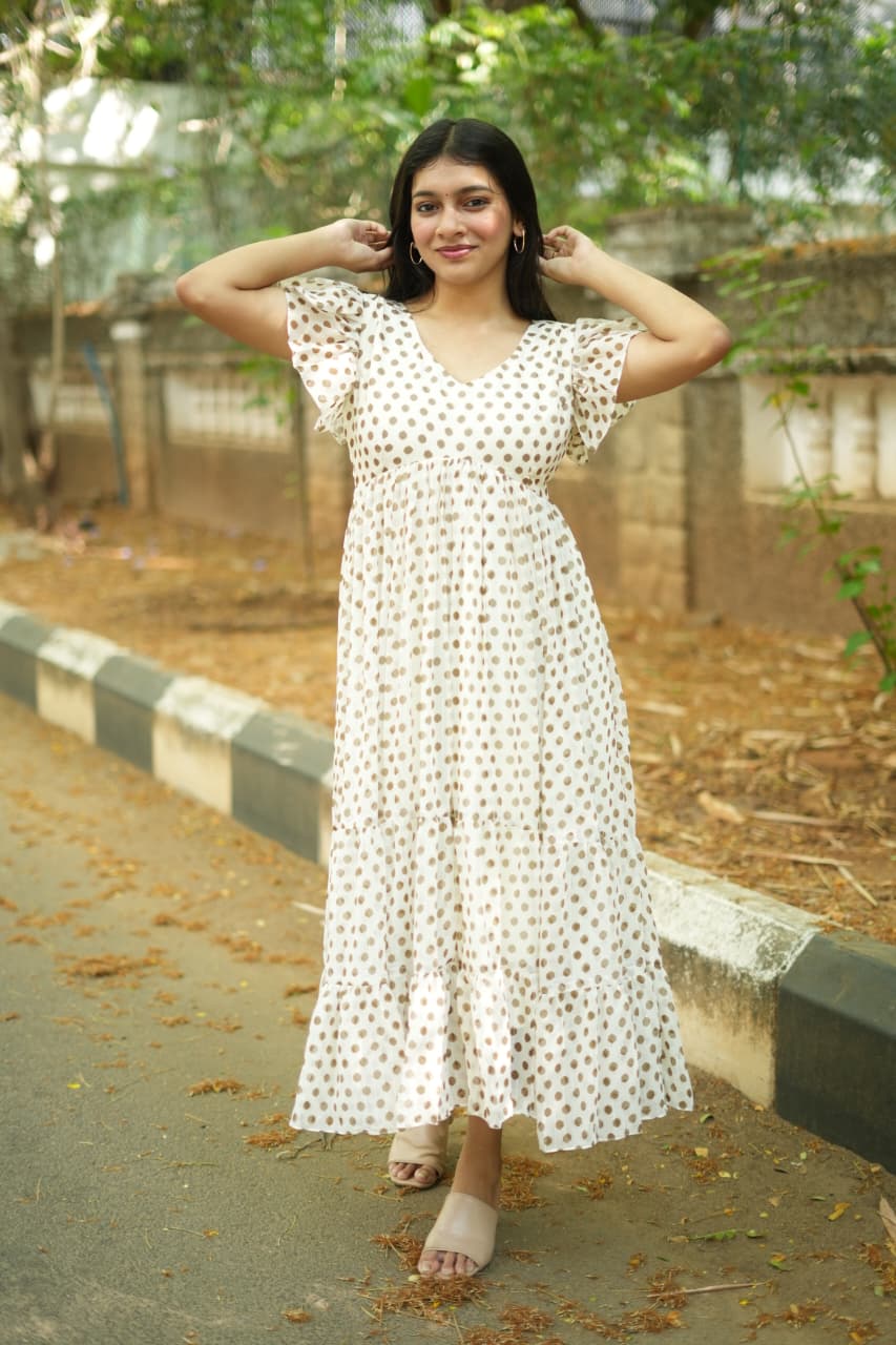 Dheema - Pure georgette bandhini dress