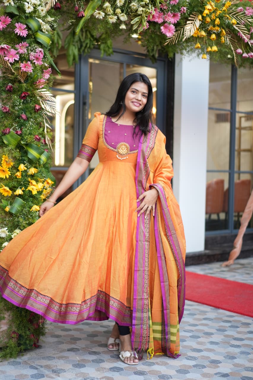 Janaki - Premium Handloom Cotton Anarkali