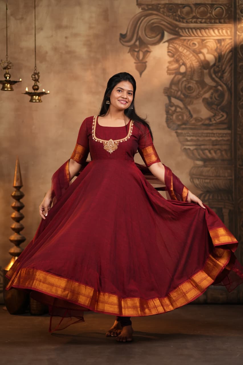 Agalya - Premium Narayanapet Handloom Anarkali